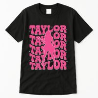 Girl Retro Taylor First Name Personalized Groovy 80s Tall T-Shirt
