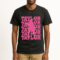 Girl Retro Taylor First Name Personalized Groovy 80s Tall T-Shirt