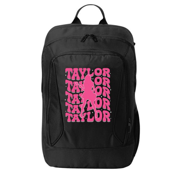 Girl Retro Taylor First Name Personalized Groovy 80s City Backpack
