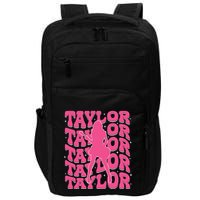 Girl Retro Taylor First Name Personalized Groovy 80s Impact Tech Backpack