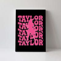 Girl Retro Taylor First Name Personalized Groovy 80s Canvas