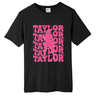 Girl Retro Taylor First Name Personalized Groovy 80s Tall Fusion ChromaSoft Performance T-Shirt