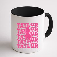 Girl Retro Taylor First Name Personalized Groovy 80s Mug