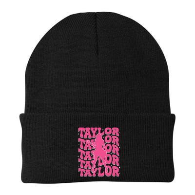 Girl Retro Taylor First Name Personalized Groovy 80s Beanie