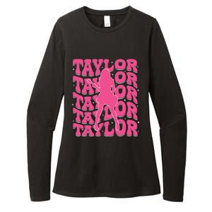 Girl Retro Taylor First Name Personalized Groovy 80s Womens CVC Long Sleeve Shirt