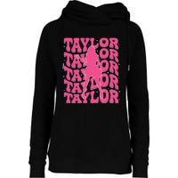 Girl Retro Taylor First Name Personalized Groovy 80s Womens Funnel Neck Pullover Hood