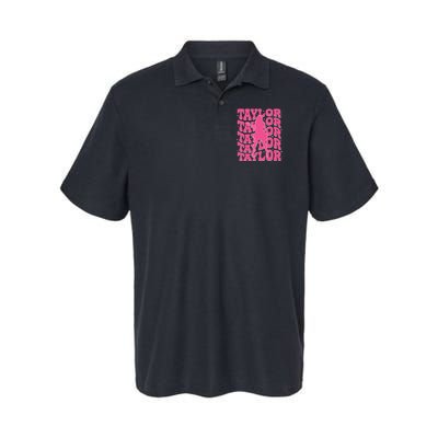 Girl Retro Taylor First Name Personalized Groovy 80s Polo