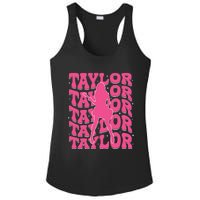 Girl Retro Taylor First Name Personalized Groovy 80s Ladies PosiCharge Competitor Racerback Tank