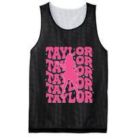 Girl Retro Taylor First Name Personalized Groovy 80s Mesh Reversible Basketball Jersey Tank