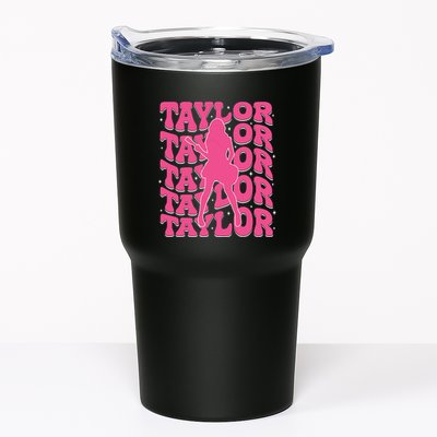 Girl Retro Taylor First Name Personalized Groovy 80s Tumbler