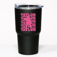 Girl Retro Taylor First Name Personalized Groovy 80s Tumbler