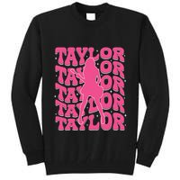 Girl Retro Taylor First Name Personalized Groovy 80s Tall Sweatshirt