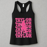 Girl Retro Taylor First Name Personalized Groovy 80s Womens Tank Top