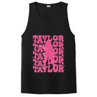 Girl Retro Taylor First Name Personalized Groovy 80s PosiCharge Competitor Tank