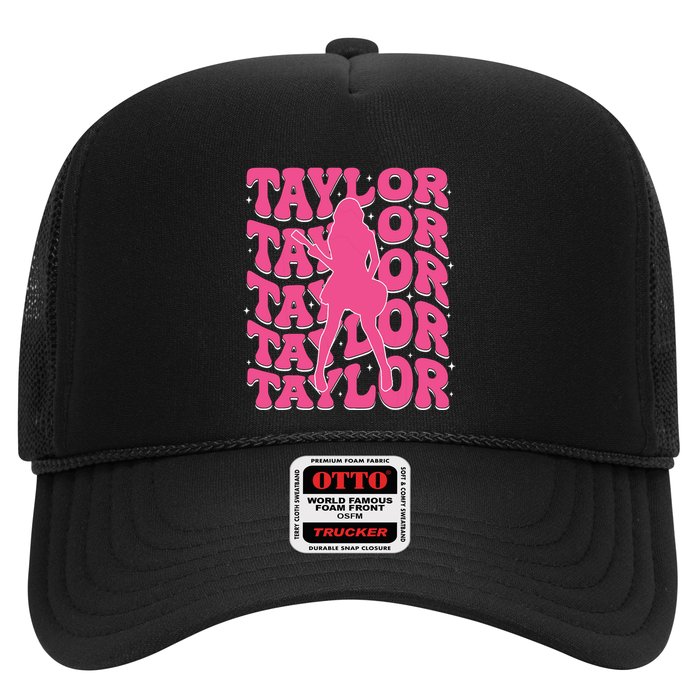 Girl Retro Taylor First Name Personalized Groovy 80s Hat