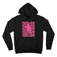 Girl Retro Taylor First Name Personalized Groovy 80s Tall Hoodie