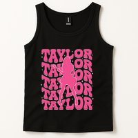 Girl Retro Taylor First Name Personalized Groovy 80s Tank Top