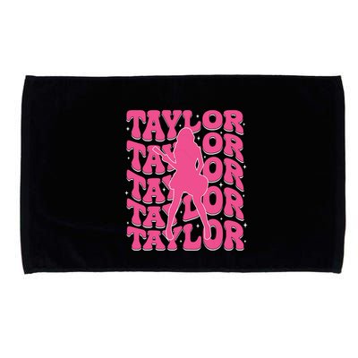 Girl Retro Taylor First Name Personalized Groovy 80s Microfiber Hand Towel