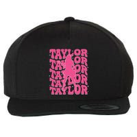 Girl Retro Taylor First Name Personalized Groovy 80s Wool Snapback Cap