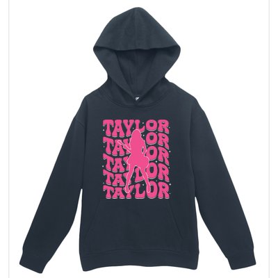 Girl Retro Taylor First Name Personalized Groovy 80s Urban Pullover Hoodie