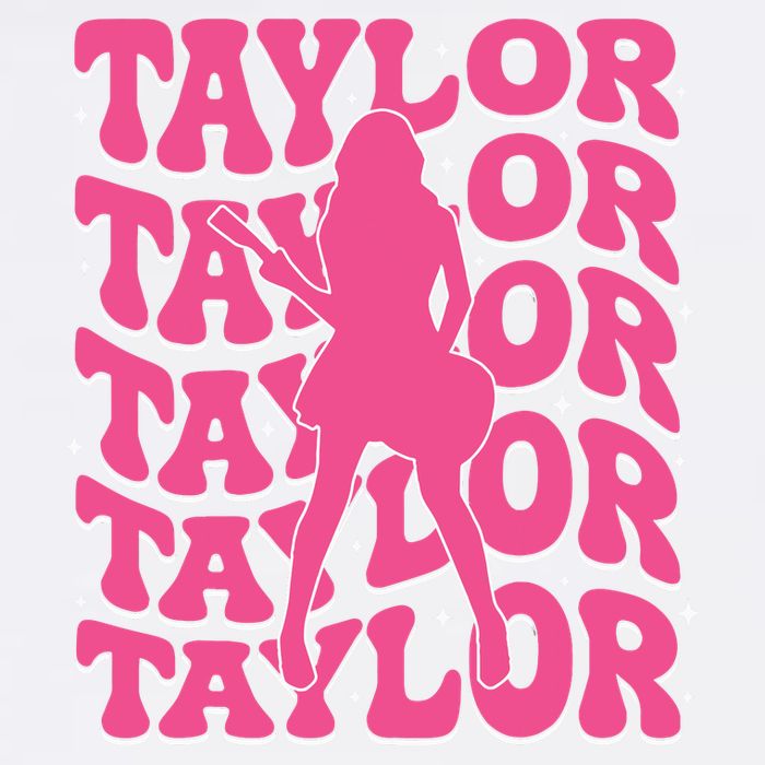 Girl Retro Taylor First Name Personalized Groovy 80s Garment-Dyed Sweatshirt