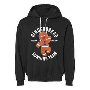 Gingerbread Running Team funny Gingerbread Christmas Garment-Dyed Fleece Hoodie