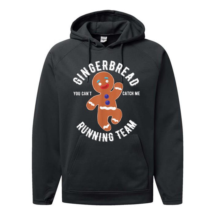 Gingerbread Running Team funny Gingerbread Christmas Performance Fleece Hoodie