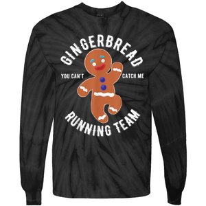 Gingerbread Running Team funny Gingerbread Christmas Tie-Dye Long Sleeve Shirt