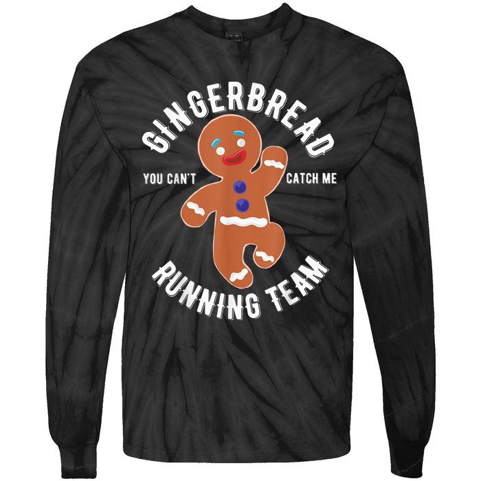 Gingerbread Running Team funny Gingerbread Christmas Tie-Dye Long Sleeve Shirt