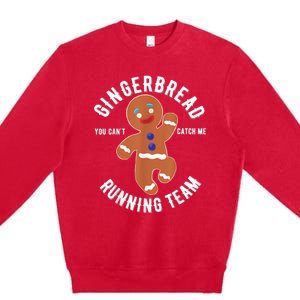 Gingerbread Running Team funny Gingerbread Christmas Premium Crewneck Sweatshirt