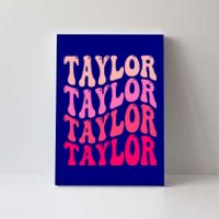 Girl Retro TAYLOR First Name Personalized Groovy Birthday Canvas