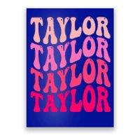 Girl Retro TAYLOR First Name Personalized Groovy Birthday Poster