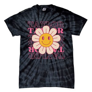 Girl Retro Taylor Personalized Groovy Birthday Tie-Dye T-Shirt