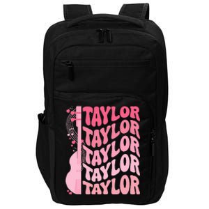 Girl Retro Taylor First Name Personalized Groovy 80S Impact Tech Backpack