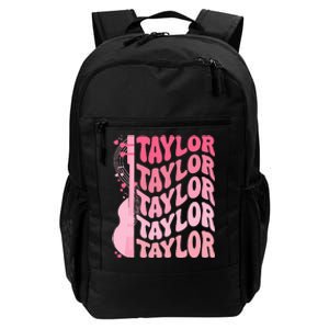 Girl Retro Taylor First Name Personalized Groovy 80S Daily Commute Backpack