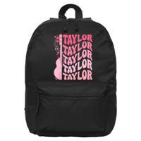 Girl Retro Taylor First Name Personalized Groovy 80S 16 in Basic Backpack