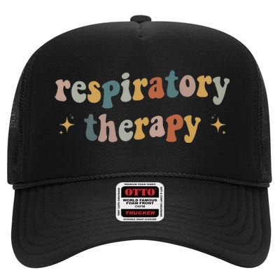 Groovy Respiratory Therapy RT therapist funny RT Care Week High Crown Mesh Back Trucker Hat