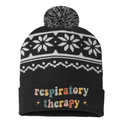 Groovy Respiratory Therapy RT therapist funny RT Care Week USA-Made Snowflake Beanie