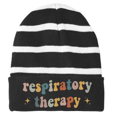 Groovy Respiratory Therapy RT therapist funny RT Care Week Striped Beanie with Solid Band