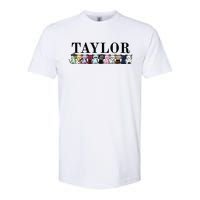 Girl Retro Taylor First Name Cat Kittens Personalized Groovy Softstyle CVC T-Shirt