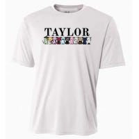 Girl Retro Taylor First Name Cat Kittens Personalized Groovy Cooling Performance Crew T-Shirt