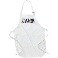 Girl Retro Taylor First Name Cat Kittens Personalized Groovy Full-Length Apron With Pockets