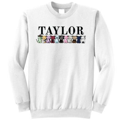 Girl Retro Taylor First Name Cat Kittens Personalized Groovy Sweatshirt