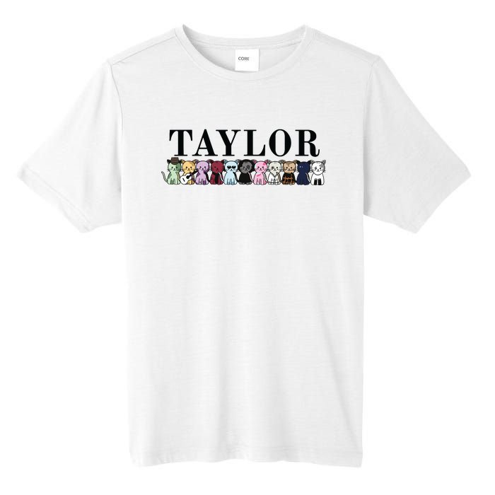 Girl Retro Taylor First Name Cat Kittens Personalized Groovy Tall Fusion ChromaSoft Performance T-Shirt