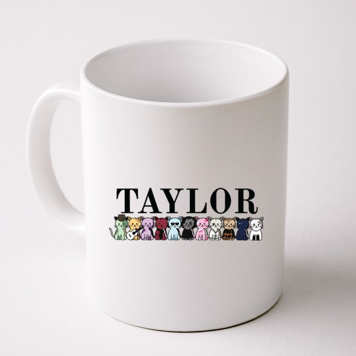 Girl Retro Taylor First Name Cat Kittens Personalized Groovy Coffee Mug