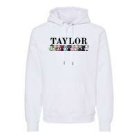 Girl Retro Taylor First Name Cat Kittens Personalized Groovy Premium Hoodie