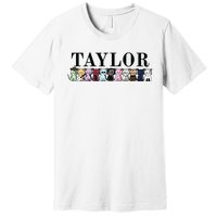 Girl Retro Taylor First Name Cat Kittens Personalized Groovy Premium T-Shirt