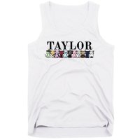 Girl Retro Taylor First Name Cat Kittens Personalized Groovy Tank Top