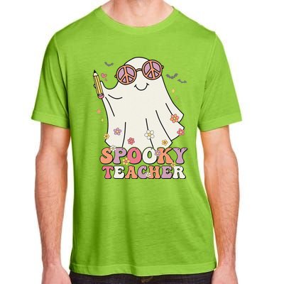 Groovy Retro Trick Or Treat Spooky Ghost Halloween Teacher Adult ChromaSoft Performance T-Shirt