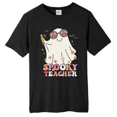 Groovy Retro Trick Or Treat Spooky Ghost Halloween Teacher Tall Fusion ChromaSoft Performance T-Shirt